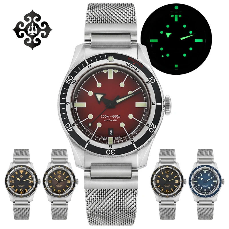 

IPOSE IX&DAO NEW Men GMT Watch Vintage PT5000 SW200 ETA2824 Automatic Mechanical 40mm Retro Luxury Wristwatch Dive Reloj Hombre