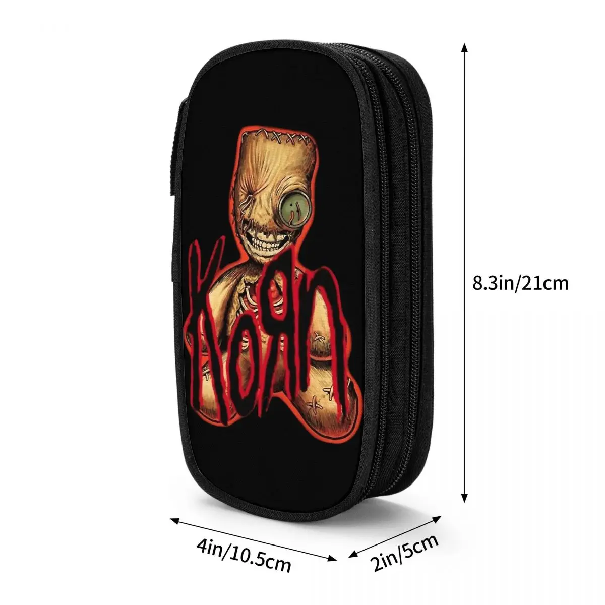 Korn Band Rock Metal Music Pencil Case for Boy Girl School Pen Box Pencil Bag Stationery Supplies Pen Holder Bag
