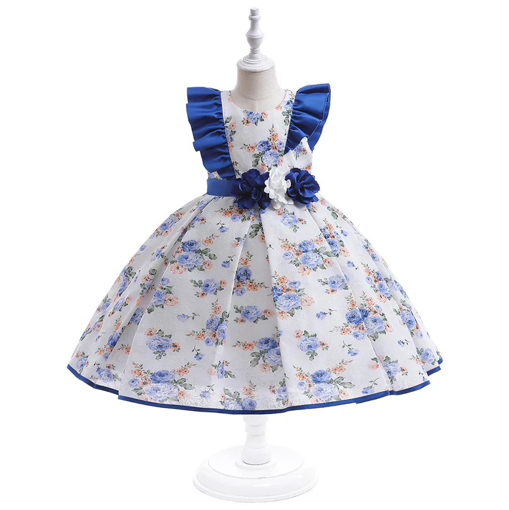 

Girls Party Dresses 110cm-150cm Princess Flower Dress Wedding Photograph Kids Costume Birthday Dance Ball Gown