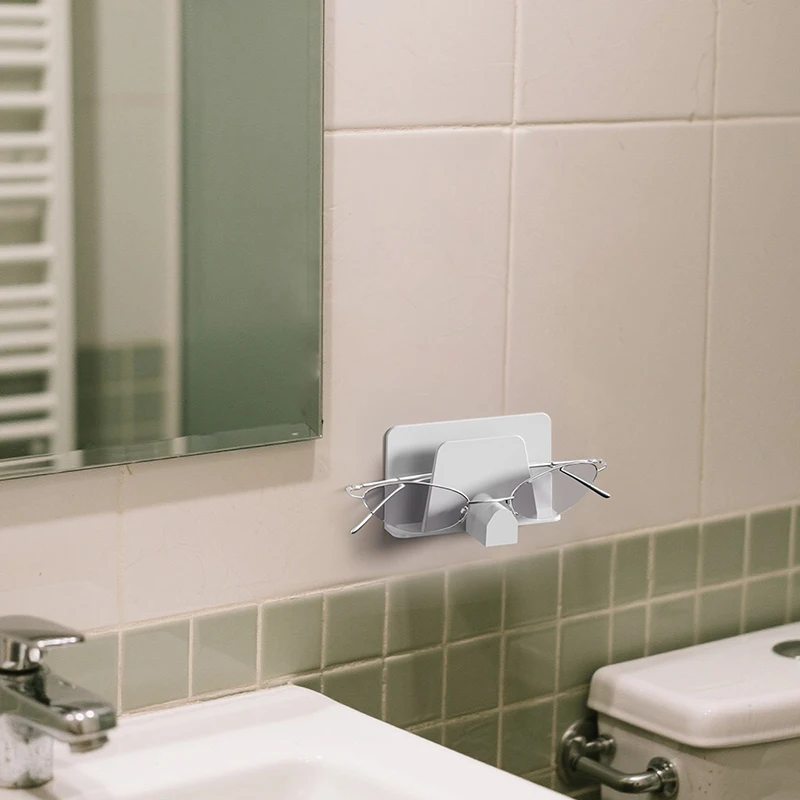 6pcsGlasses تخزين الرف النظارات الشمسية رف شاشة خزانة المنظم الحائط لكمة خالية مرحاض النظارات الشمسية المنظم الرف