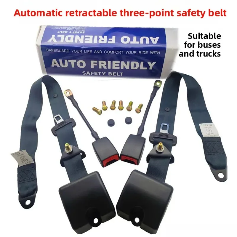 Universal Automatic Telescopic Three Point Safety Belt For Bus Truck Coach Front Rear Oblique Shoulder Design With Emergency Loc