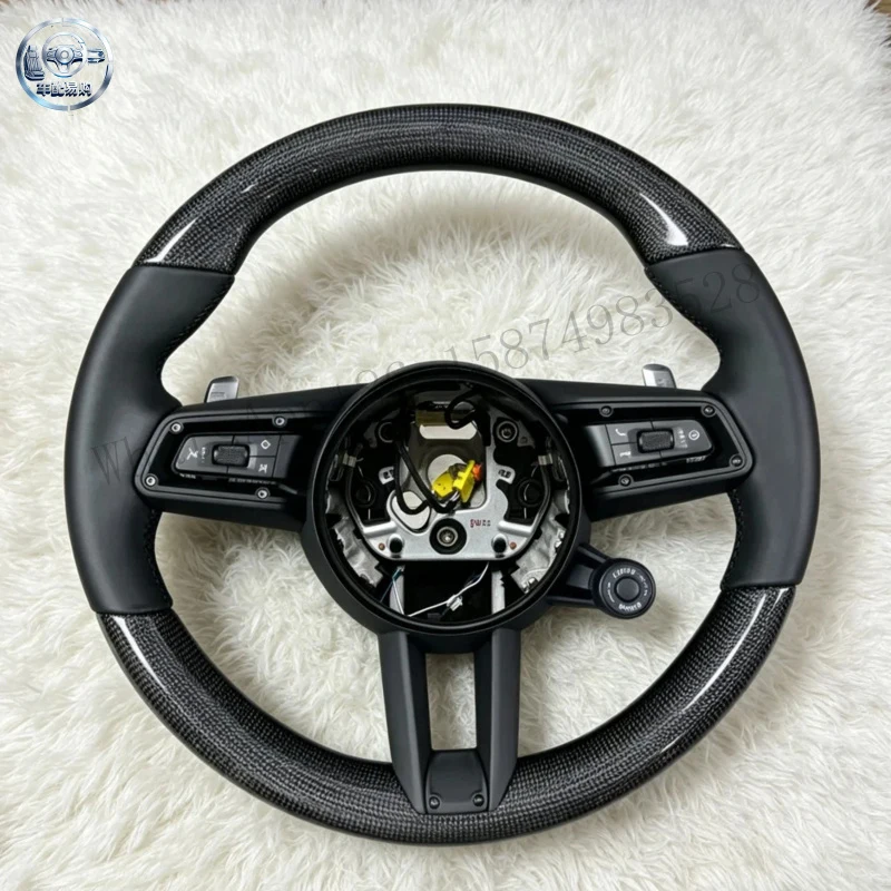 Upgrade Real Carbon Fiber Leather Steering Wheel for Porsche Panamera Macan Cayenne 718 918 911 992 Models