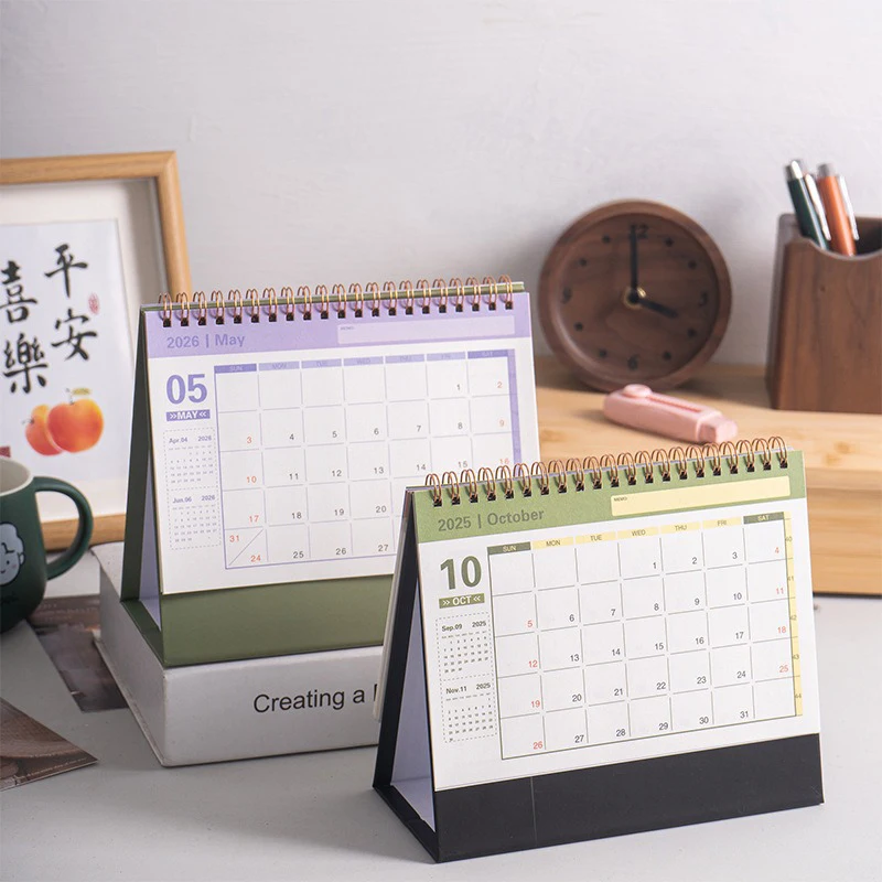 

Настольный мини-календарь 2026: Простой, креативный, для декора рабочего стола, с функцией планирования, карточками-отметками, блокнотом, подарок на годовщину