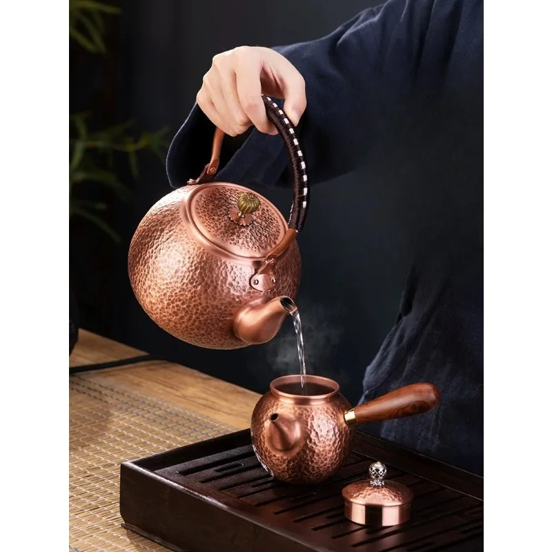 Copper Pot Kettle Boiling Teapot Handmade Pure Copper Teapot Red Copper Household Tea Pot Boiling Tea Beam Pot