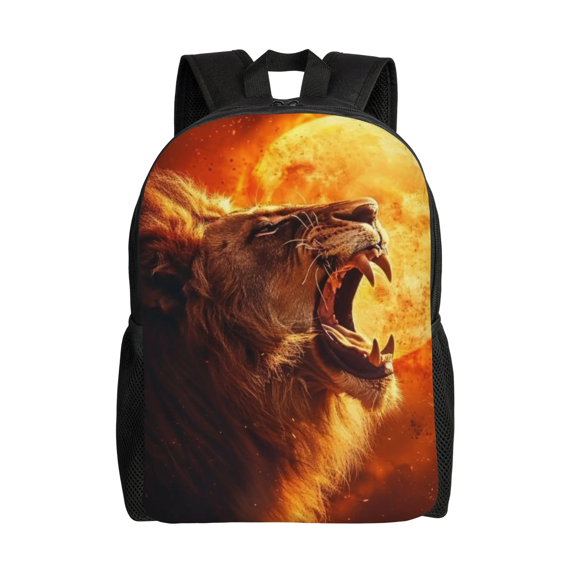Back to school season Personalised Moon Roaring Lion Wallpaper Storage Bag  High School Students Backpack