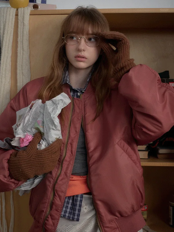 

Свободная хлопковая куртка на молнии в бейсбольном стиле, американская пилотная куртка, однотонная, мужская и женская, повседневная верхняя одежда, уличный стиль, удлиненная