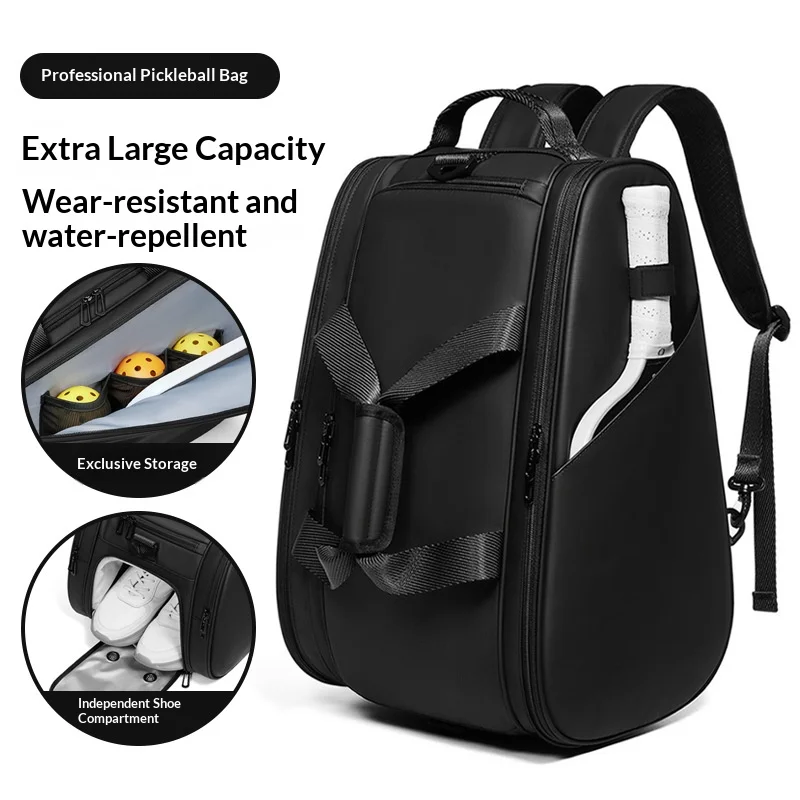 

Men Large Capacity Tennis Racket Backpack Badminton Racquets Bag Gym Sports Crossbody Travel Duffle Wet Dry Separation Backpacks