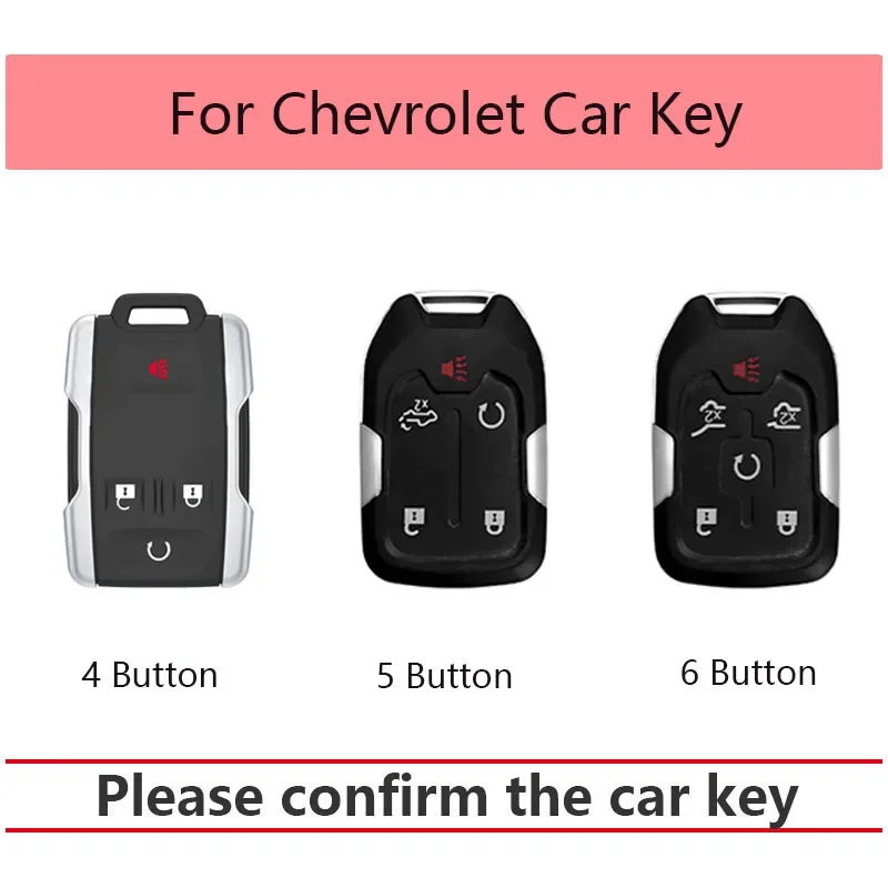 Car Key Case Cover Fob For Chevrolet Suburban Silverado GMC Terrain Sierra 1500 2500HD 3500HD Yukon Tahoe 2020-2022 Car Key Bag view 3