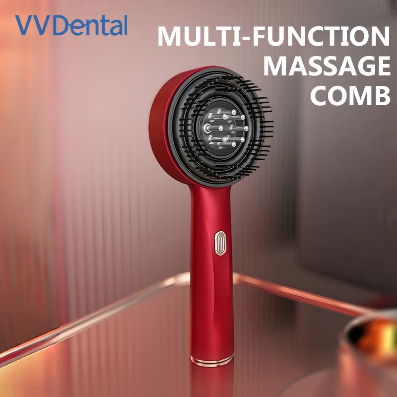 Multifunctional Scalp Massage Comb 630nm Red Light Hair Oil Liquid Guiding Comb Portable Electric Scalp Massager for Hair Care