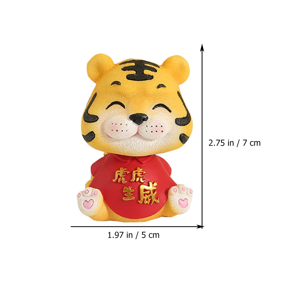 

2Pcs Tiger Resin naments Adorable Animal Decorations for Kids Car Space Decor Household Lovely Tiger Statue Mini Model
