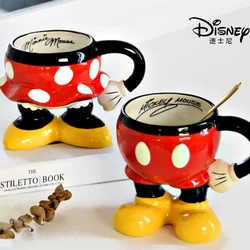 Disney Mickey Minnie Ceramic Mugs Coffee Cups Cute Gloves Skirt Pants Shape Milk Tea Cup Oatmeal Breakfast Kitchen Mug Gift