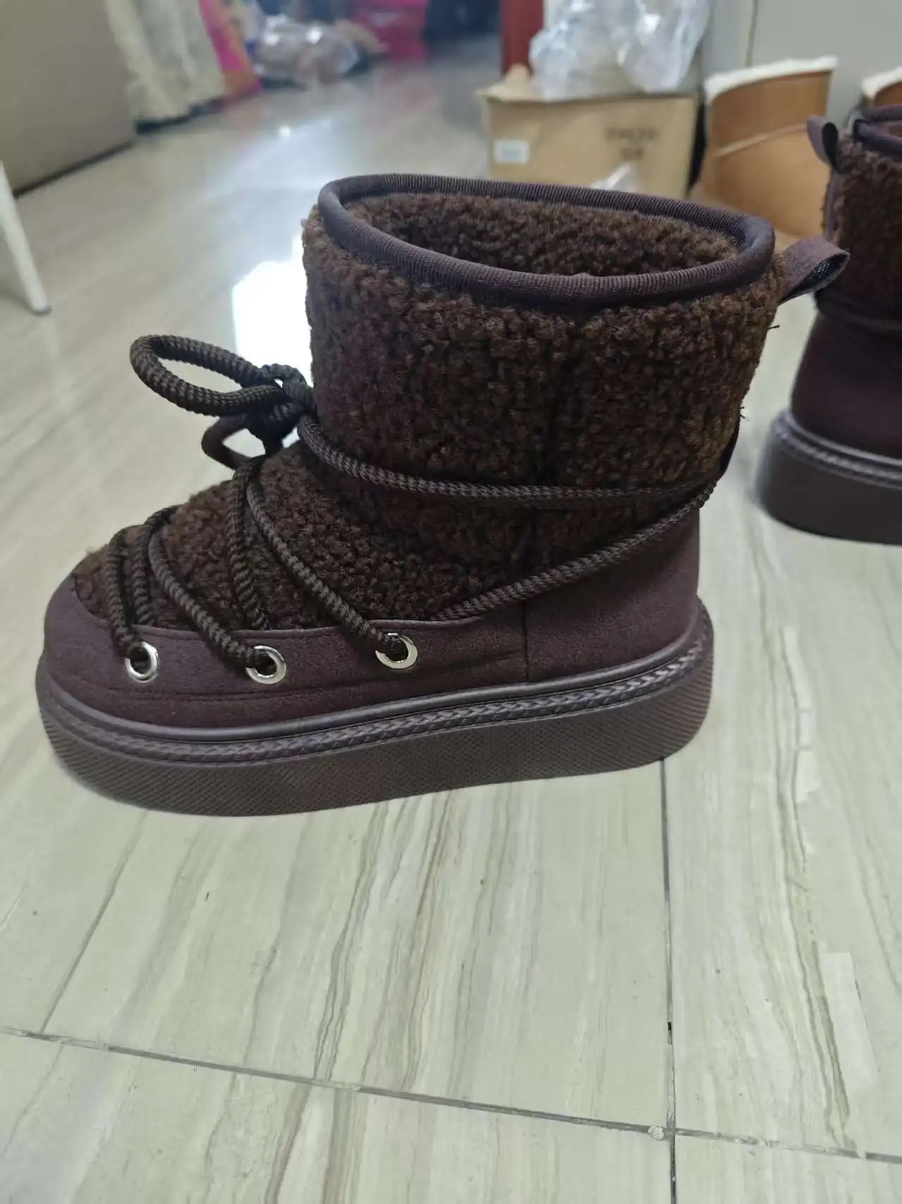 

Unisex Snow Boots 2025Winter New Women's Plus Size Snow Boots Thick Soled Cross Strap Man Ankle Boots Warm Footwear