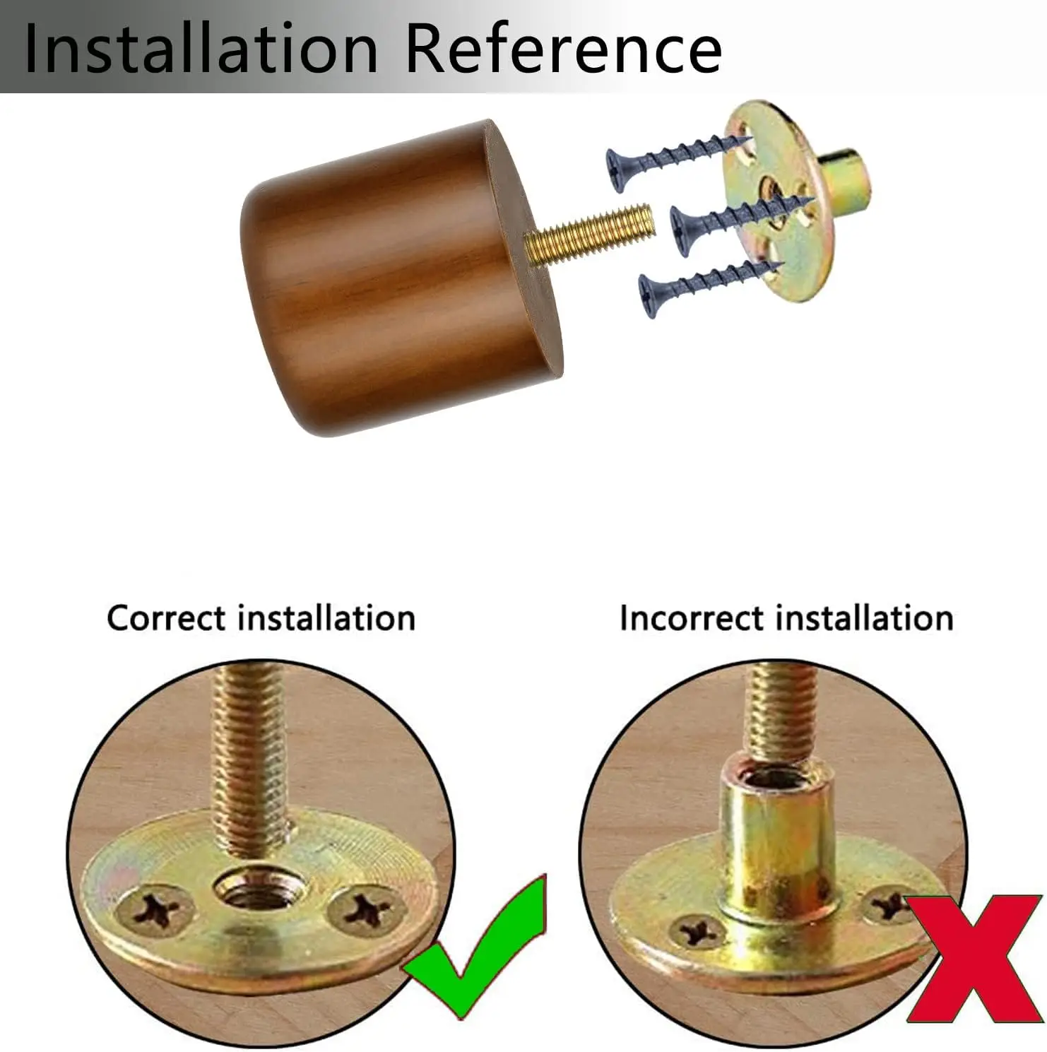 Juego de 4 patas de muebles de madera de 2 pulgadas, Mini patas de repuesto pequeñas con perno M8 preperforado para tocador otomano, silla corta Soli