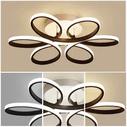 Household LED Chandelier Three Colors Modern Style Ceiling Lamp Super Bright Bedroom Chandelier Eye Care for Bedroom Living Room