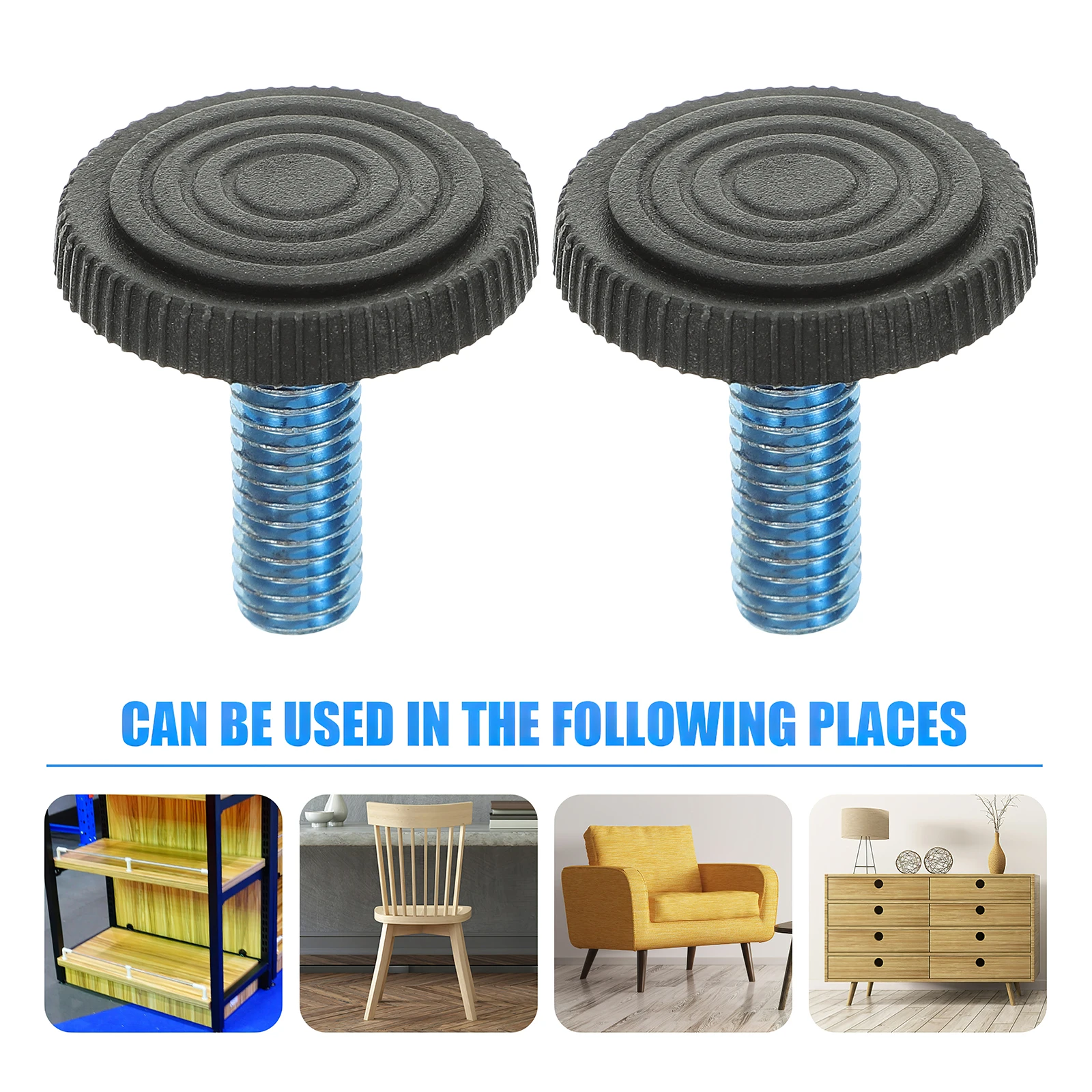 

20 pcs Table Adjustable Furniture Levelers Threaded Chair Levelers Sturdy Iron Floor Protection Noise Reduction Friction Control