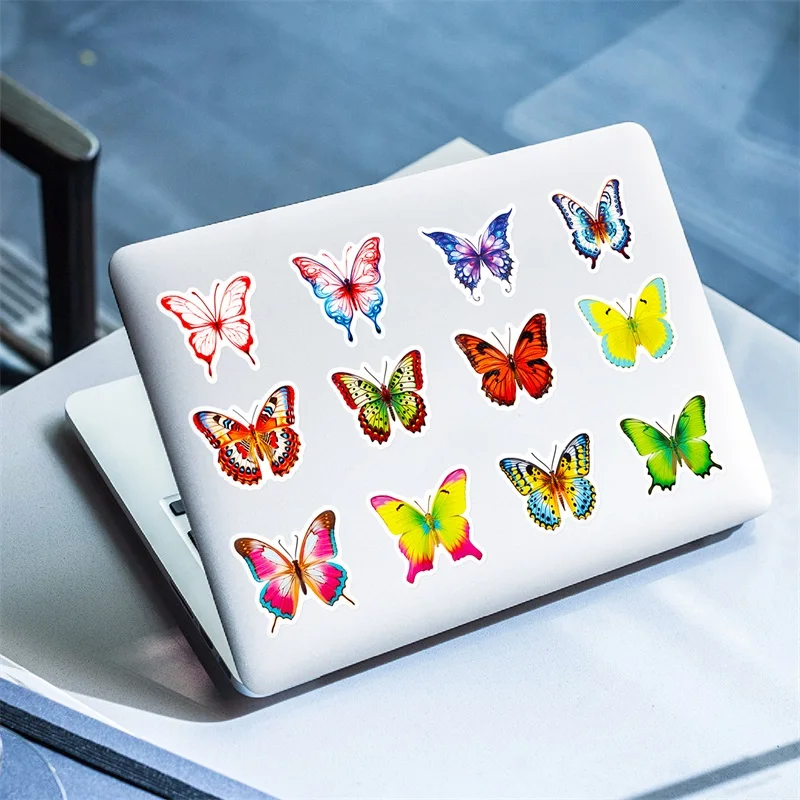 10/30/50PCS Cute Colorful Butterfly PVC Sticker Aesthetic Decoration Scrapbooking Sketchbook Korean Stationery School Supplies