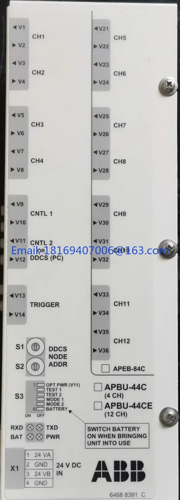 New APBU-44CE Genuine 12 Channel ABB Fiber Distribution Unit