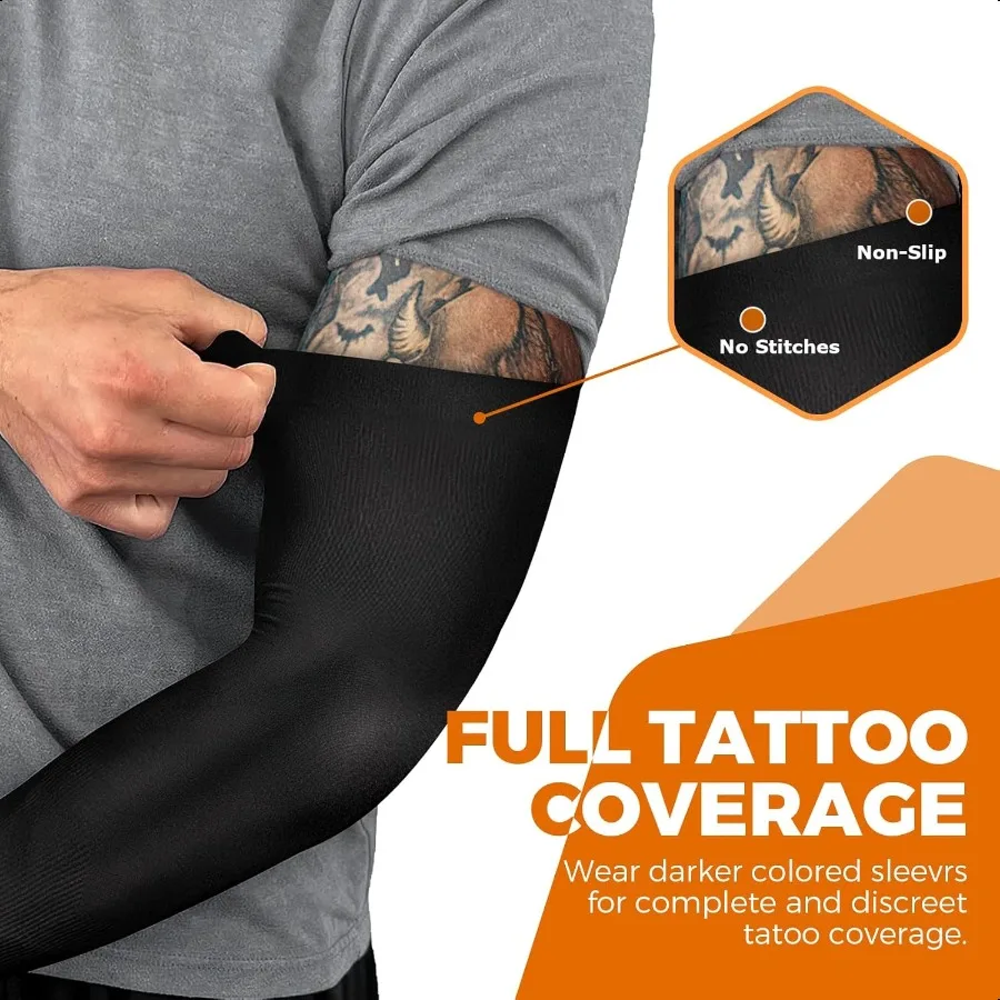 5 أزواج من أكمام الذراع للرجال والنساء للحماية من أشعة الشمس فوق البنفسجية لتغطية أكمام الوشم لكرة السلة والكرة الطائرة