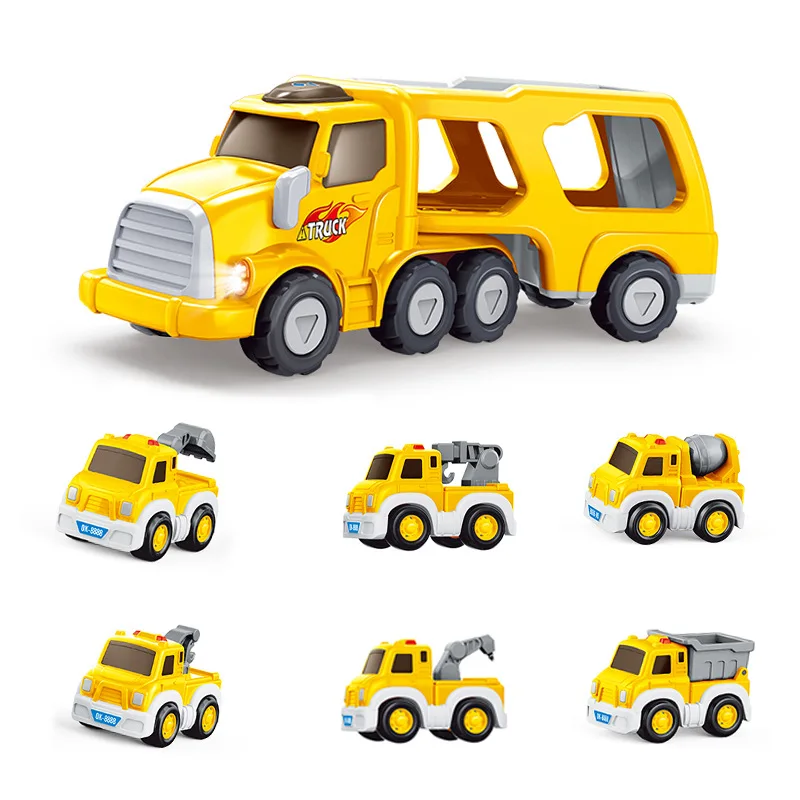 Diecast Carrier Truck Toys Cars Engineering Vehicles Excavator Bulldozer Truck Model Sets Educational Toys For Kids Gift B126