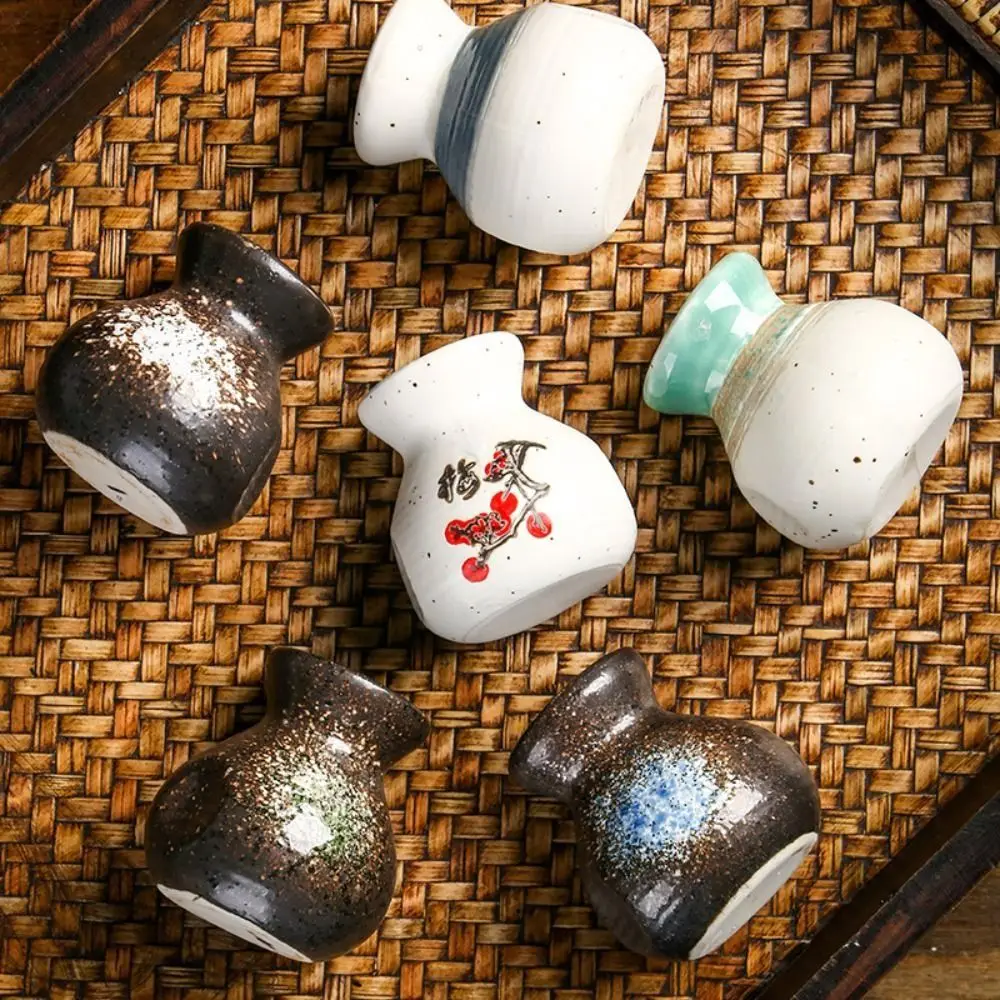 Japanese Style Ceramic Toothpick Holder Simple Mini Toothpick Dispenser Box Retro Small Vases Decor Cotton Swab Storage Jar
