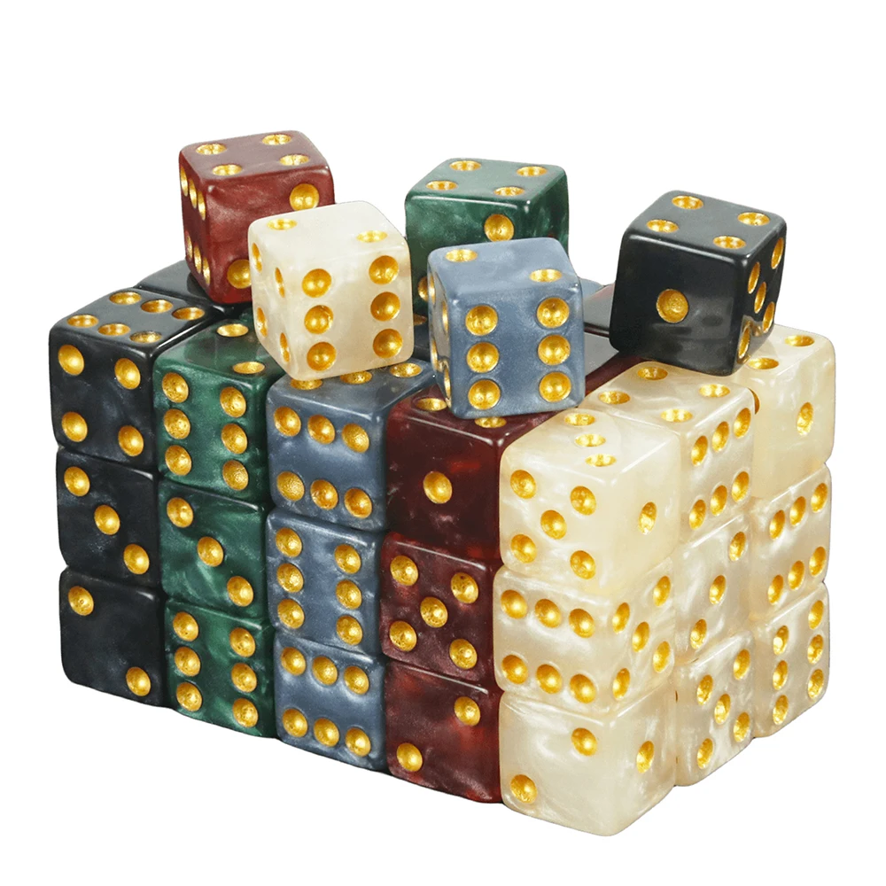 12mm Square Corner Dice 10pcs 6 Sided Point Dice for Table Board Games Party DND RPG