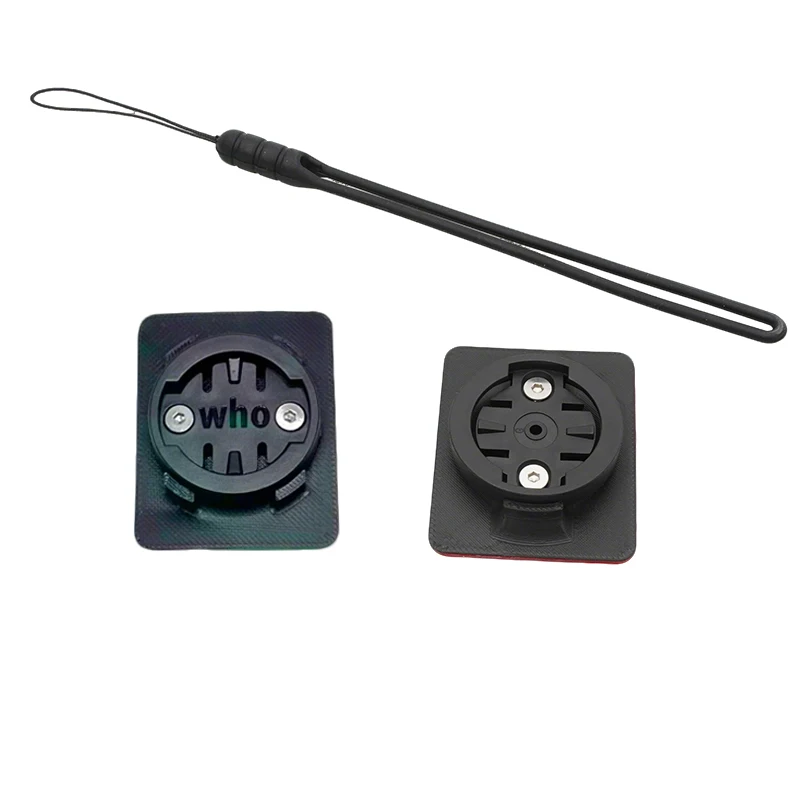 For Garmin/Wahoo GPS Bike Computer Top Tube Mounted Adhesive Fixing Base 3D Printed Extension Bracket with 190mm Safety Lanyard