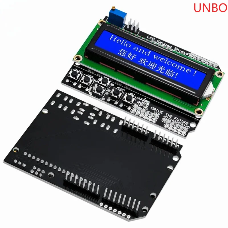 1PCS LCD Keypad Shield LCD1602 LCD 1602 Module Display For Arduino ATMEGA328 ATMEGA2560 raspberry pi UNO blue screen