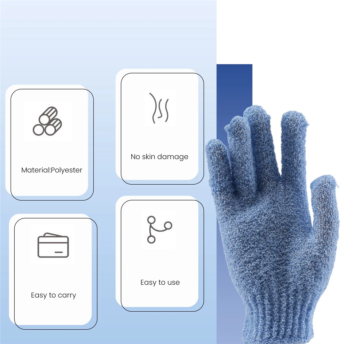 4 pares de guantes de baño de ducha exfoliantes para lavar la piel Spa masaje limpiador corporal