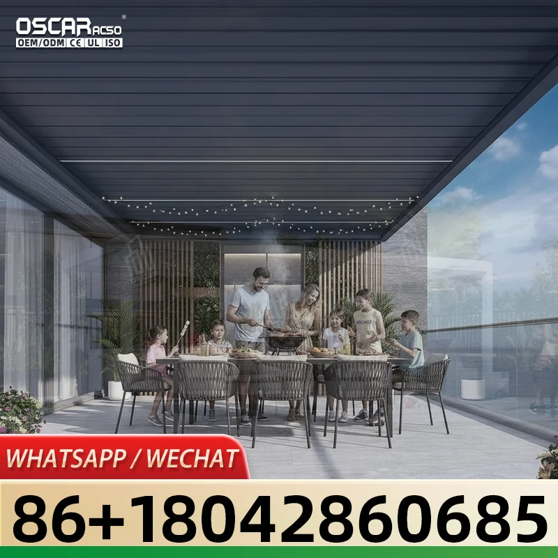 Customized Sustainable Waterproof 8x8 Louvered Pure Aluminum Outdoor Pergola Structure for Garden Backyard Patio pergola