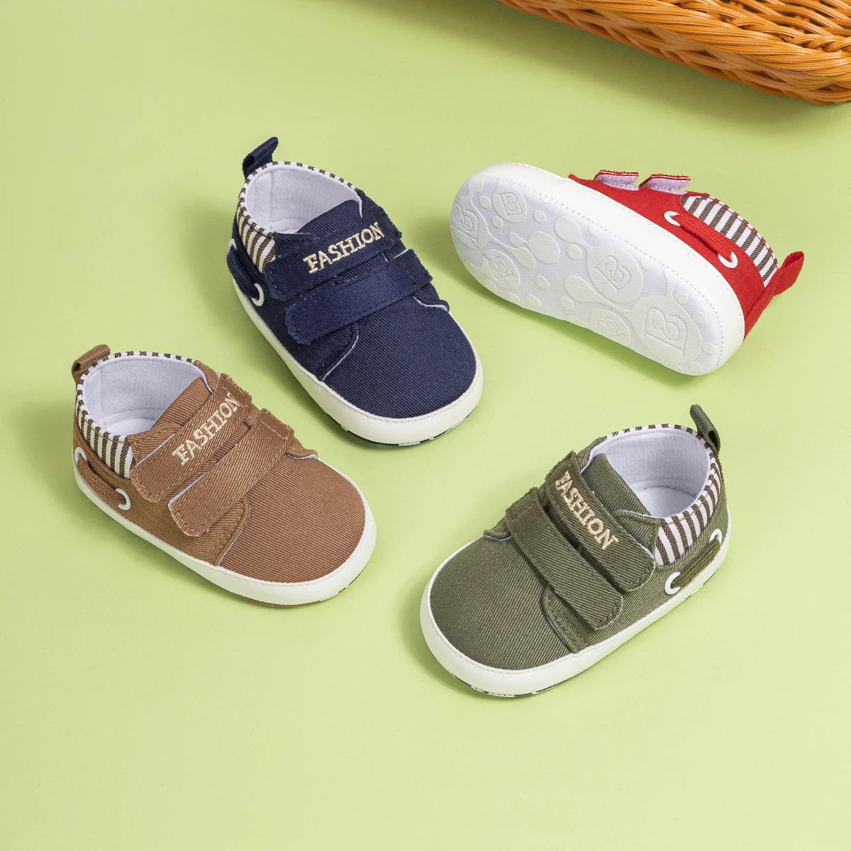 

Meckior baby boys shoes canvas sneakers outdoor first walker soft cotton comfort easy wear 4 color boy girl shoes 0-18M