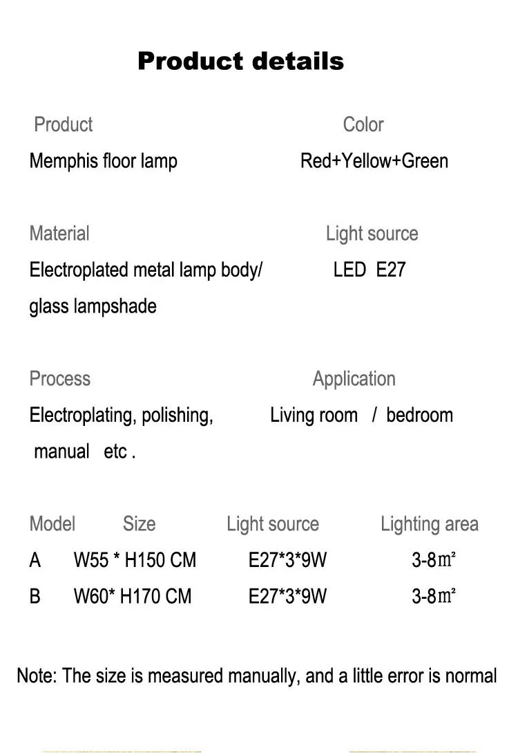 Imagem -06 - Memphis-standing Art Led Floor Lamp Iluminação Criativa Decoração do Lar Sala de Estar Quarto de Criança E27