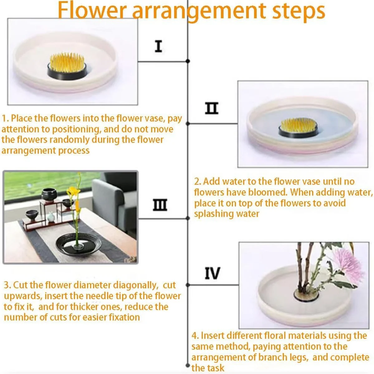 A11I 4PCS Flower Frog, Flower Frogs for Arrangements Vase, ForFloral Fixed Tools Ikebana Decoration Supplies