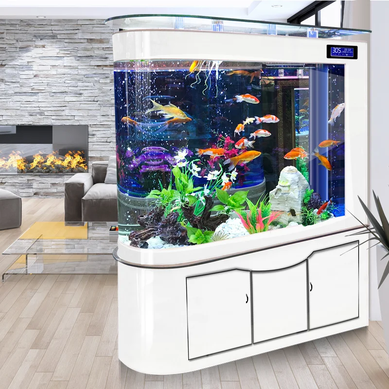 

Bullet fish tank living room household screen partition modern light luxury aquarium large dragon fish tank bottom filter