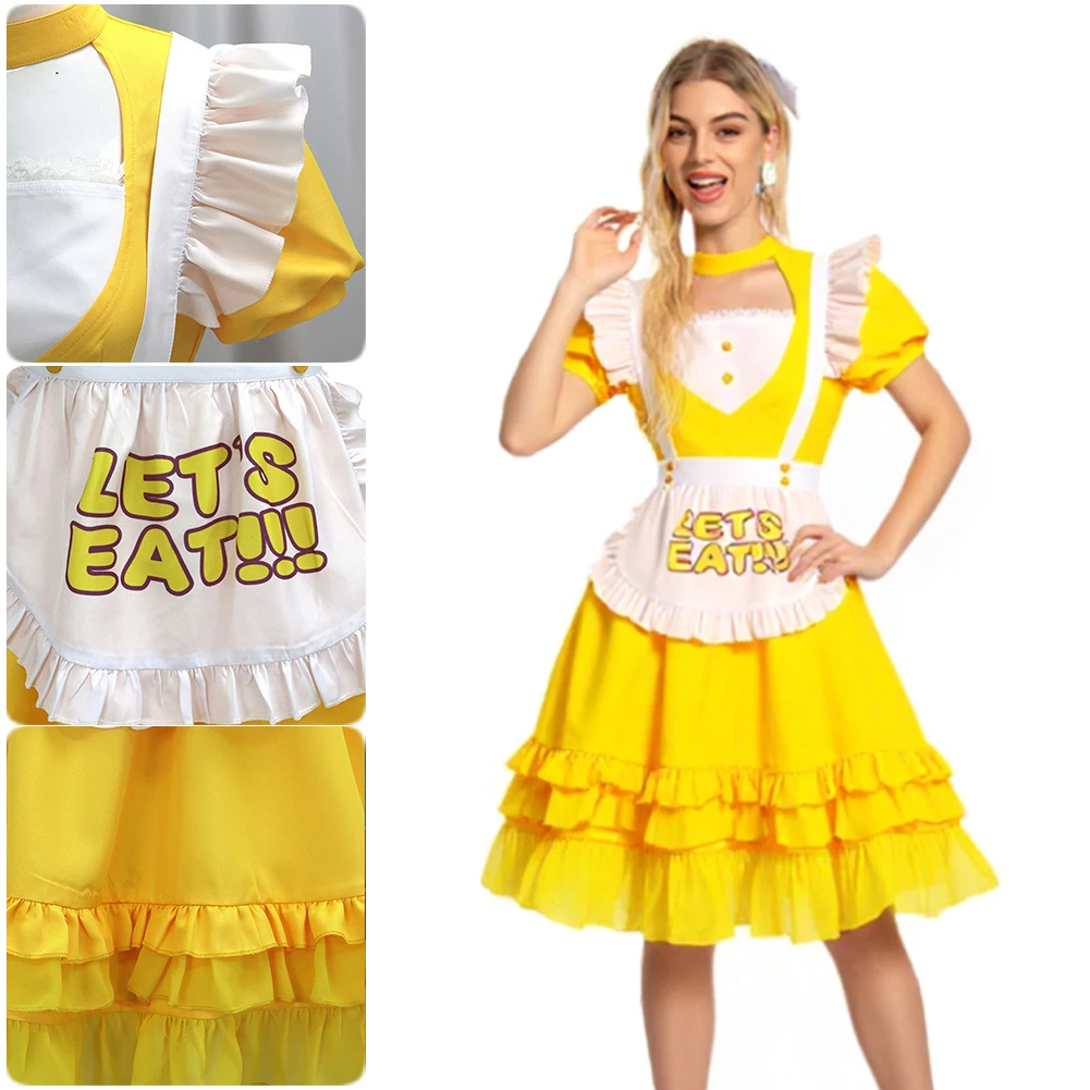 Disfraz de Fantasía de Freddy Bear Chick Kika para Mujer, Disfraz de Halloween para Adultos, Traje de Fantasía para Fiesta