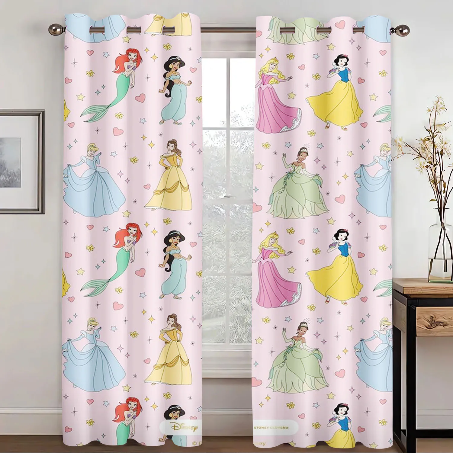 

Fairy Princess Cartoon Curtain, Animated 100% Polyester Shade, Fashion Printing, Suitable For Children'S Bedroom Room Decoration