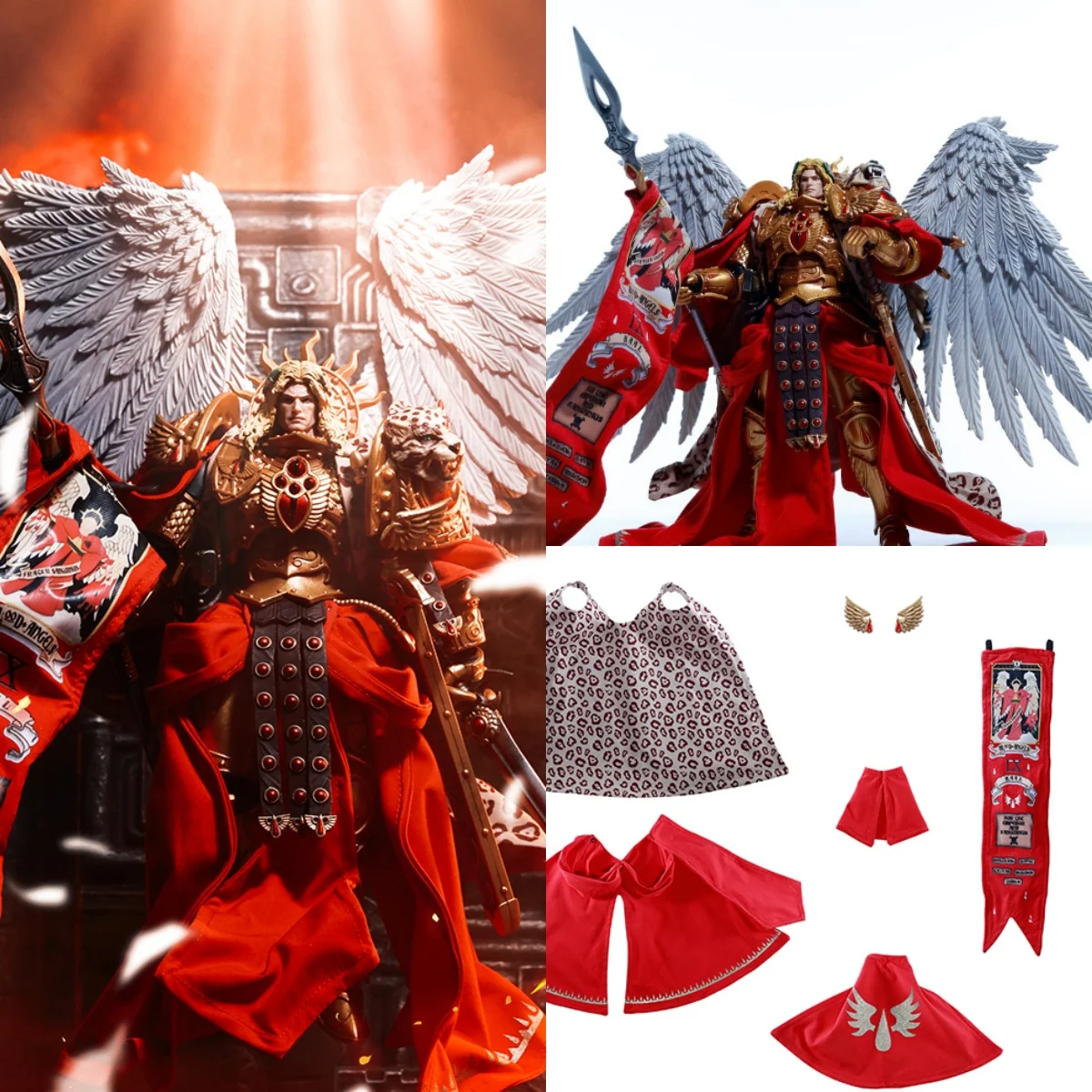 

In Stock JOYTOY Warhammer 30K 1/18 Scale Blood Angels Clothing Set Cape Handsoem Cloak Suit Model Toys Accessories For DIY
