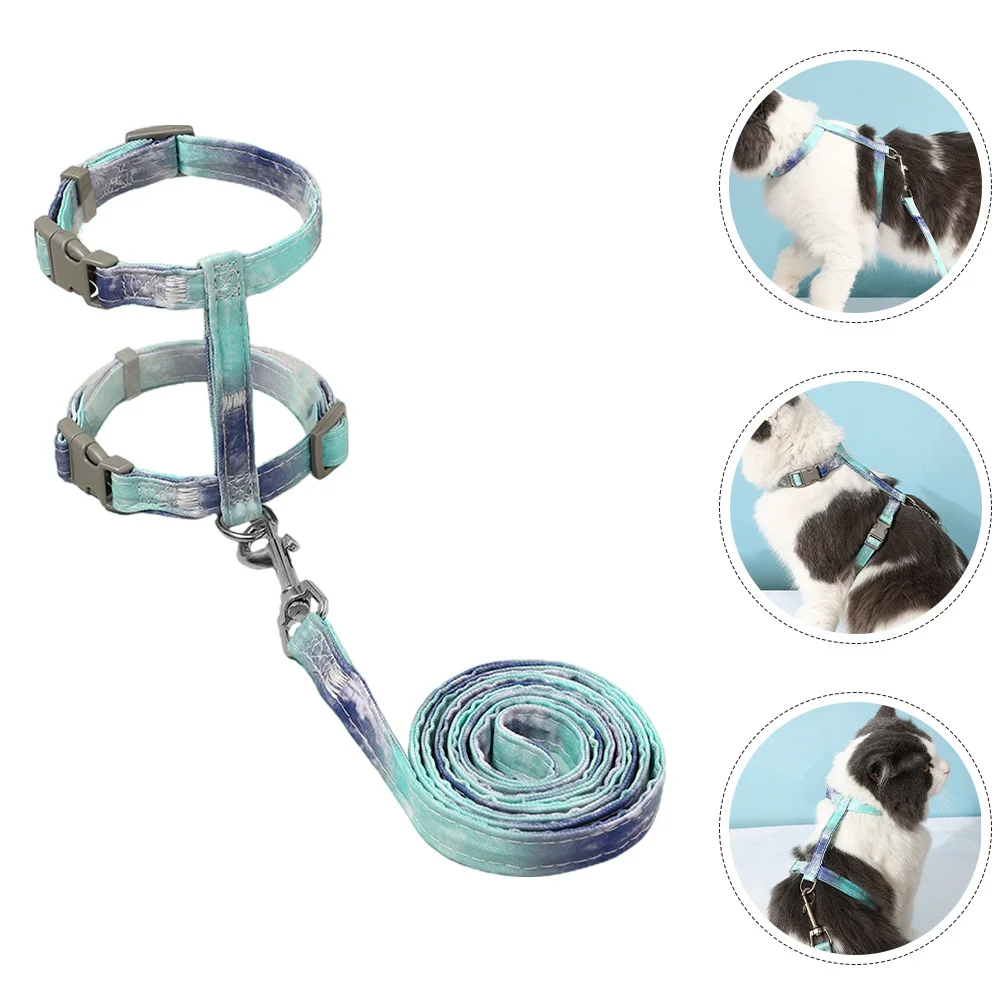 

1 set Adjustable Harness Leash Set For Small Pets Cat Walking Outdoor Safety Vest Pet Supplies Cat Leash Harness Set Prevent