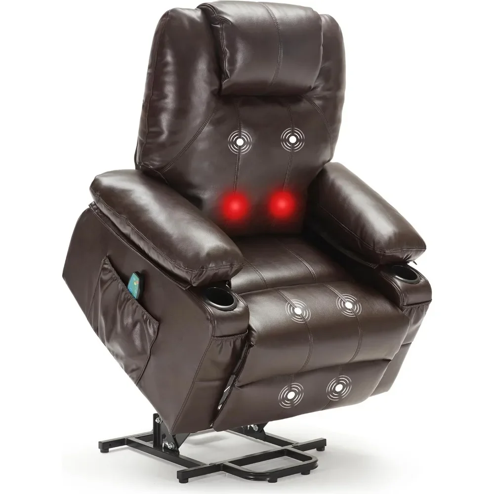 

Lift Recliner Chair,with Heat & Massage,with USB Port & Cup Holders,Recliner Chair for Seniors,Leather Power Recliner Chair