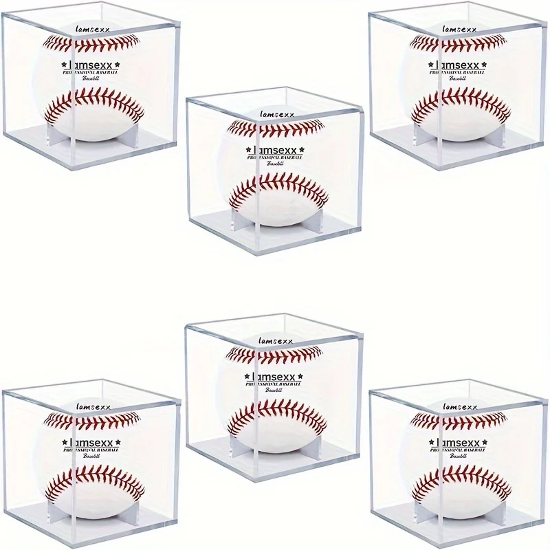 Plexiglass อะคริลิคเก็บฝุ่นกล่องโปร่งใสเบสบอลจอแสดงผล (เบสบอลในภาพสําหรับจอแสดงผลเท่านั้น)