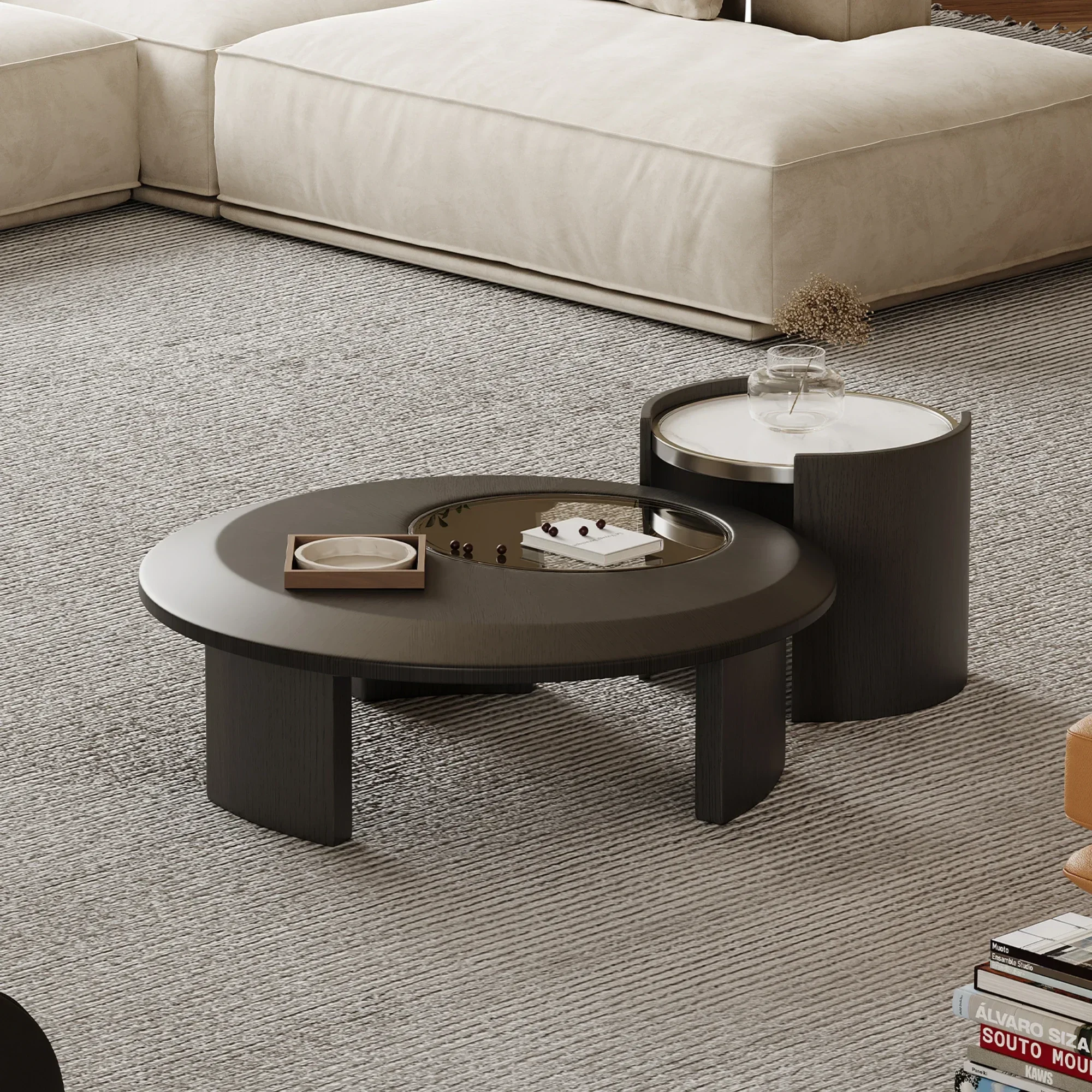 

Designer High-End Creative Living Room Household Tea Table Large and Small Apartment Type