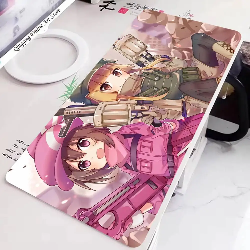 Gun G-Gale Online Anime Mousepad Non-slip Suitable For Office Computers Laptops E-sports Game Desk Mats XXL Keyboard