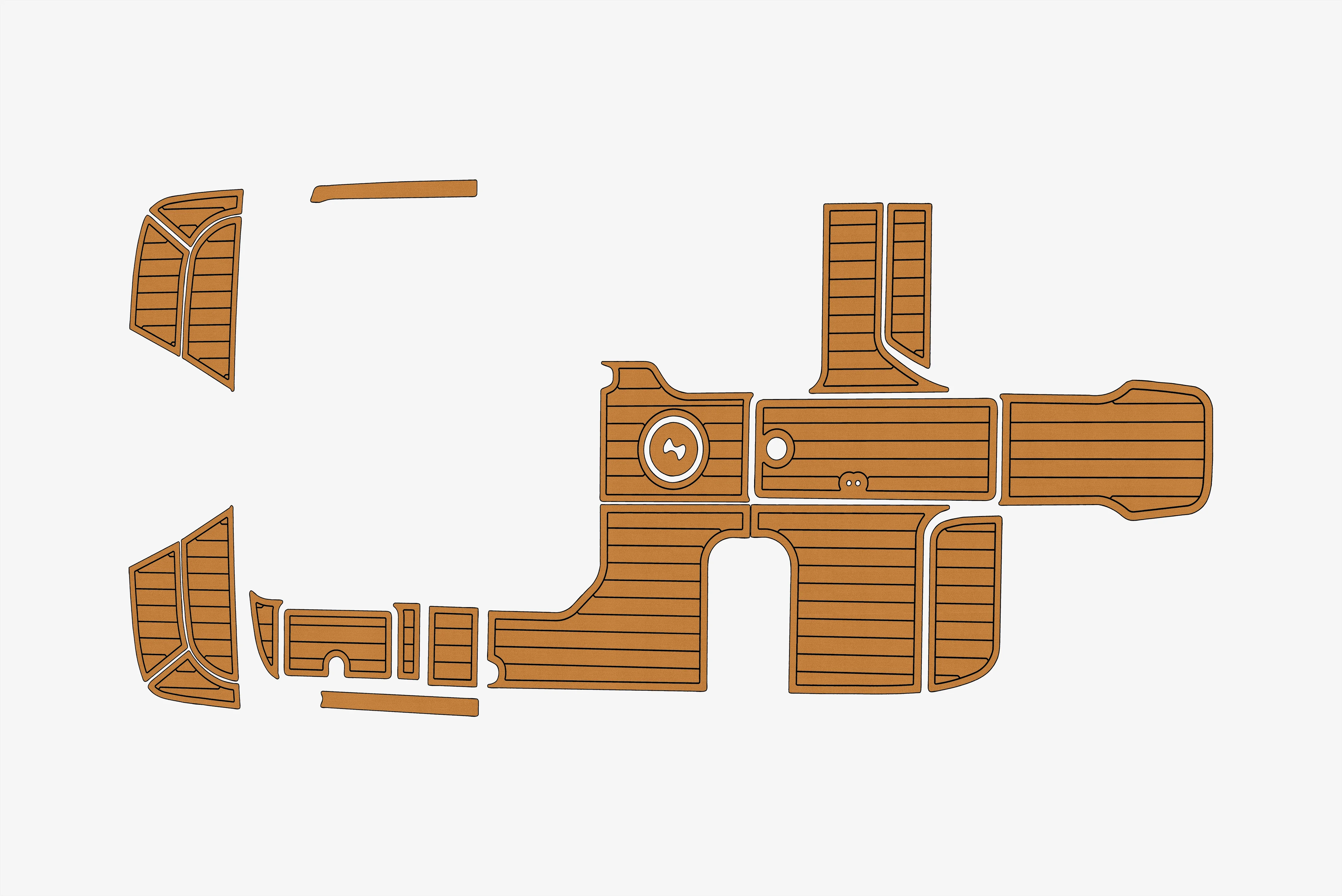 

2017-2024 Bayliner VR5 OB 1/4 "6 мм пена EVA Нескользящий морской коврик из тикового дерева из ПВХ, ковер цвета морской волны, морской пол