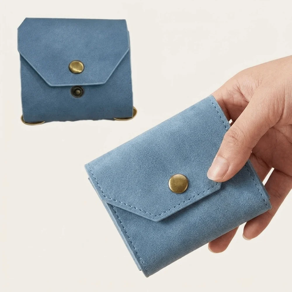 Simple Solid Color Cash Wrap Wallet With Clasp Lightweight Money Holder Leather Multifunction Pocket Wallet Festive