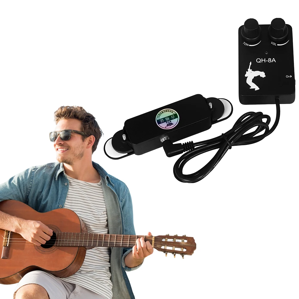 Acoustic Guitar Reverb Pickup Acoustic Electric Transducer 12 Soundhole Acoustic Guitar Pickup for Musical Instrument