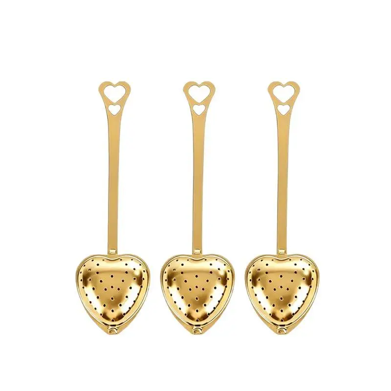 Heart-Shaped Tea Strainer 1Pc Long Handle Fine Leakproof Holes Easy Clean Filter for Office Daily Loose Leaf Tea Brewing Use