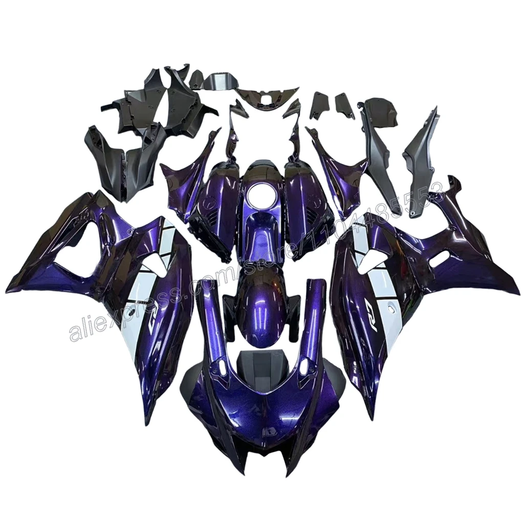 مجموعة انسيابية حقن الدراجات النارية الكهربائية الزرقاء لياماها YZF R7 2021-2023 YZFR7 2024 2025 هدية قذيفة