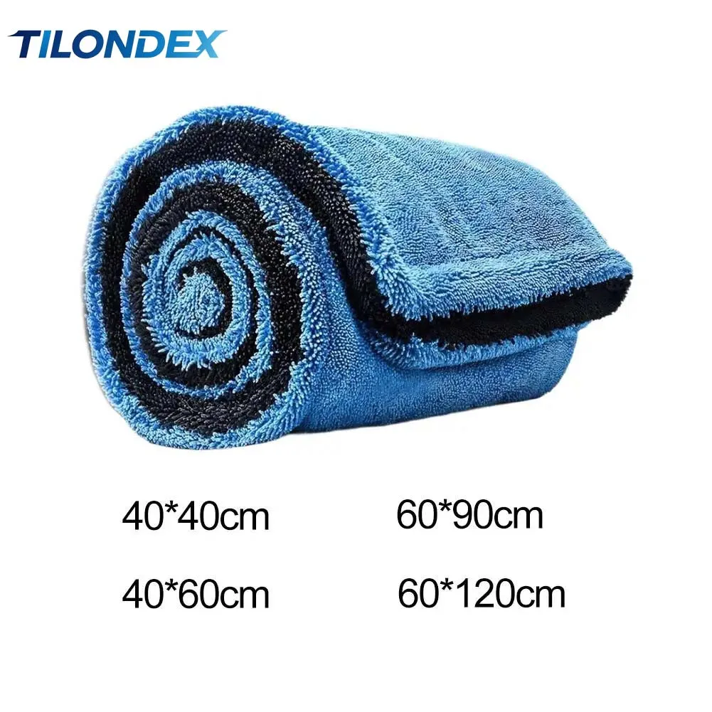 1/2PC 1000GSM Dual-Sided Microfiber Car Drying Towel Streak-Free Lint-Free Quick-Dry Soft Auto Detailing Wash Cloth
