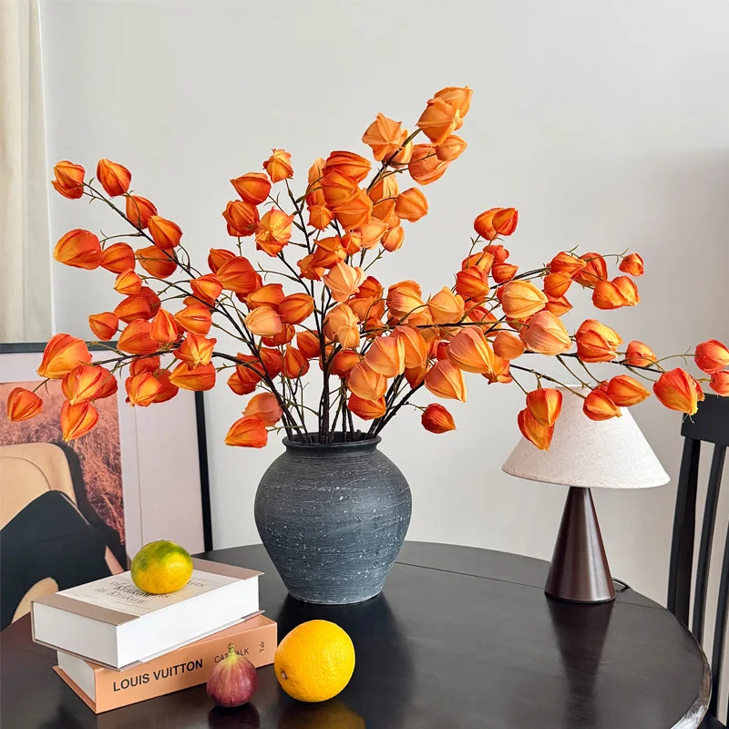 Artificial 1m Lantern Flower Branch Wedding Floral Material Party Event Supplies Bedroom Table Vase Decor Photo Props
