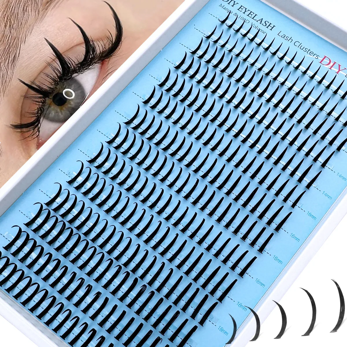 Spikes/80D/100D/Reusable Individual Segmented False Eyelashes Wispy&Ultra Soft 12-20MM DIY Eyelash Extension At Home