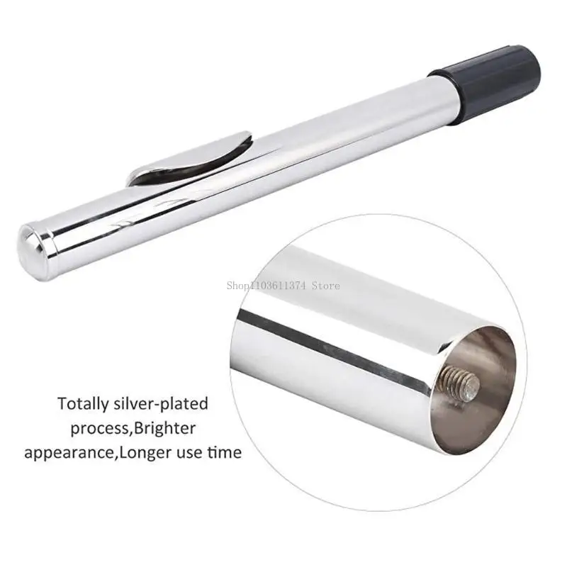  Flute Head Joint Mouthpiece 23cm Silver Accessory Flute Part Flute Mouthpiece Suitable for Woodwind Instruments